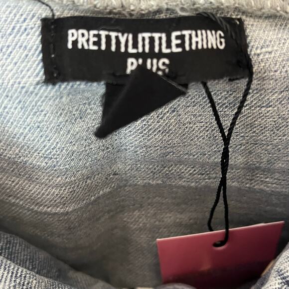 Pretty Little Thing Vintage Bleach Wash Ruched Bust Detail Lace Up Corset 14 - Picture 8 of 13